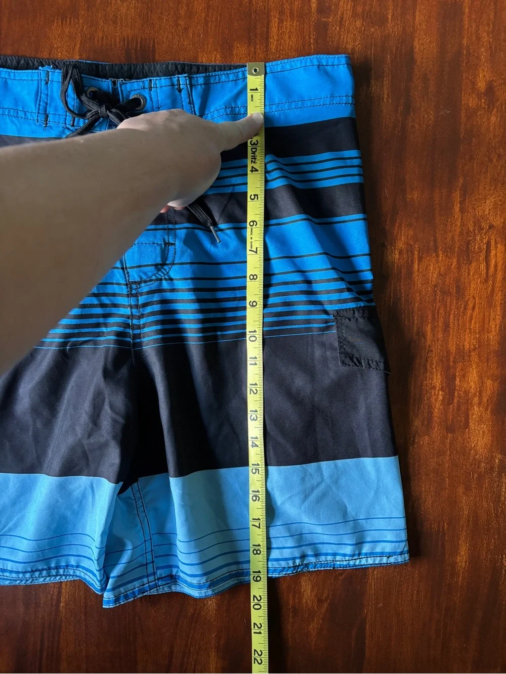 B.Split Stretch Men's Board Shorts XXL Swim Trunks Lace Up Blue